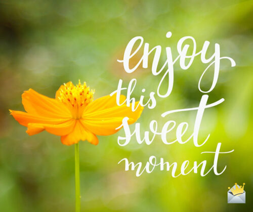 Enjoy this sweet moment.