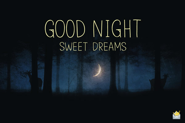 Good night. Sweet dreams