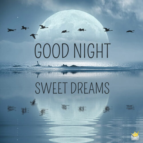 Good night. Sweet dreams