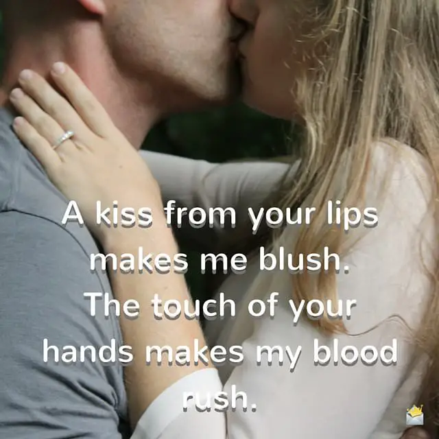 Love Quote on image with a couple kissing
