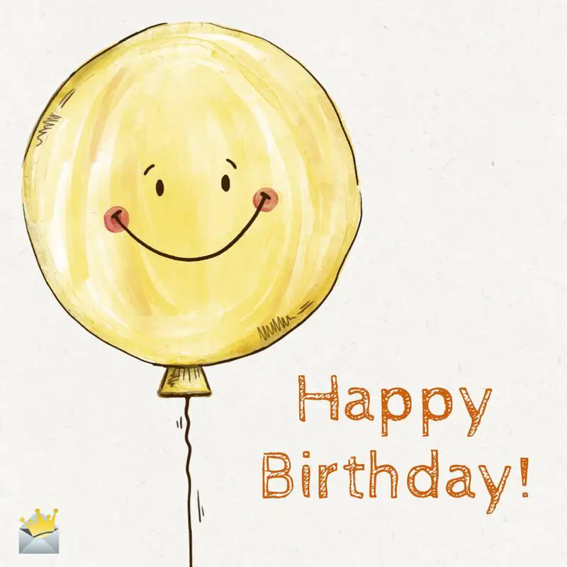 Birthday wish for best friend on cute card with happy balloon. Happy Birthday!