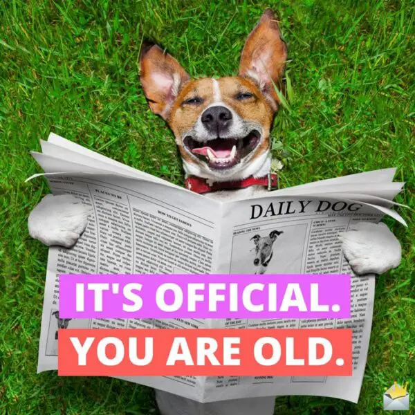 It's official. You are old.