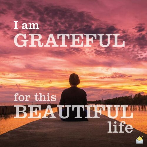 I am grateful for this beautiful life.