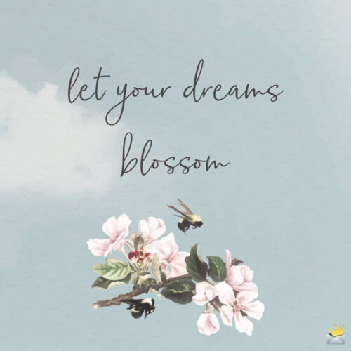 Let your dreams blossom. 