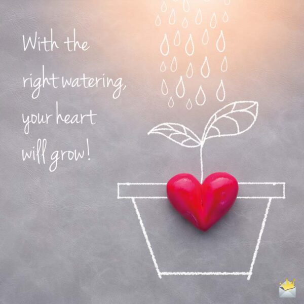 With the right watering, your heart will grow.