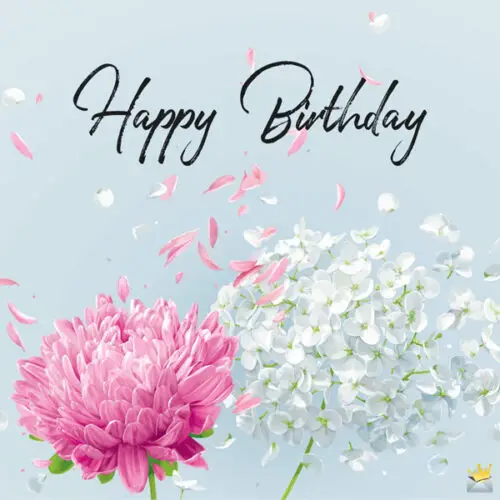 A happy birthday image with vintage flowers you can use to wish your mom on her special day.