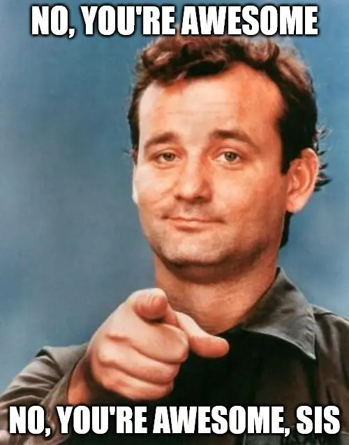 Bill Murray you're awesome Sister Love meme.