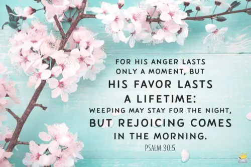 Bible verse on image with flowers for easy sharing.