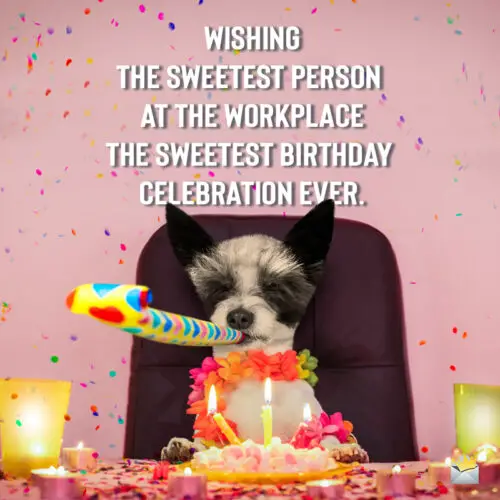 Funny birthday image for message to a colleague.