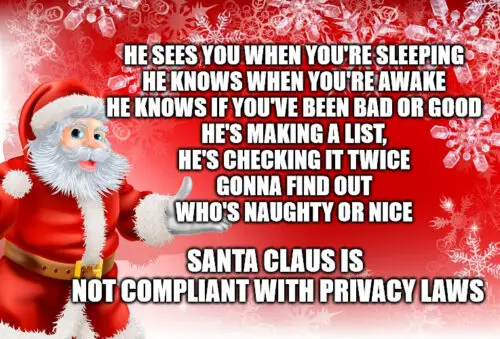 Santa Claus is not compliant with privacy laws - Santa Christmas Meme