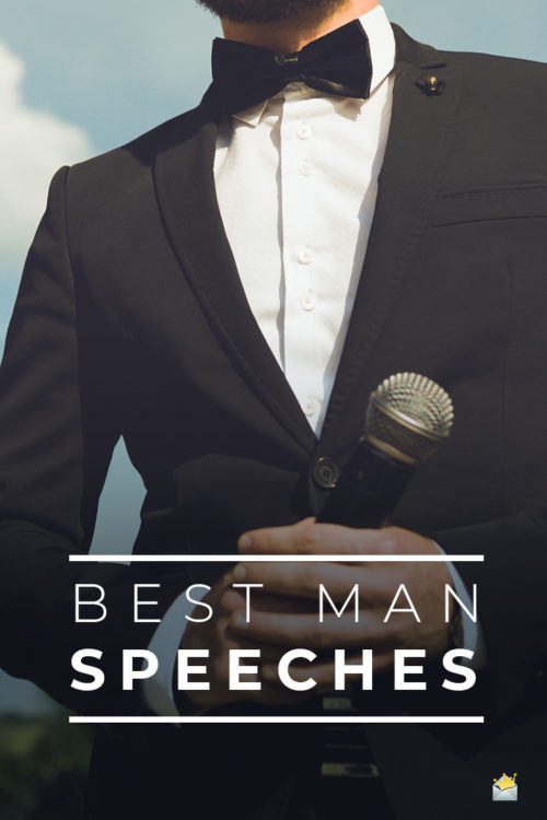 Best man speeches on image of man holding a microphone.