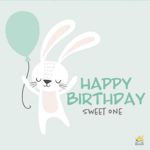 Cute illustration for the birthday of a baby girl or baby boy.
