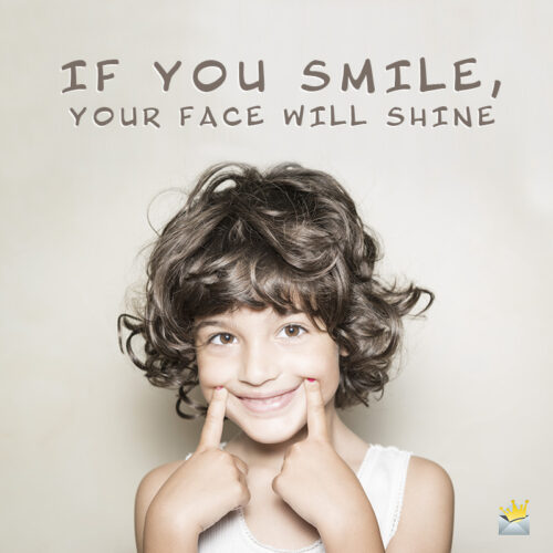 Smile quote on image for social media and messages.
