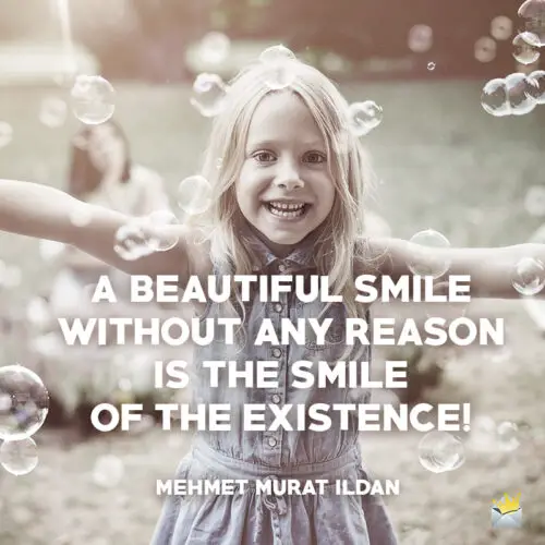 Smile quote on image to use on messages or social media.