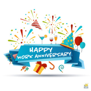 Happy Work Anniversary image to help you wish to a colleague.