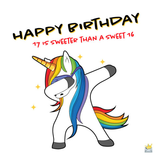 Cute birthday image for 17th birthday.