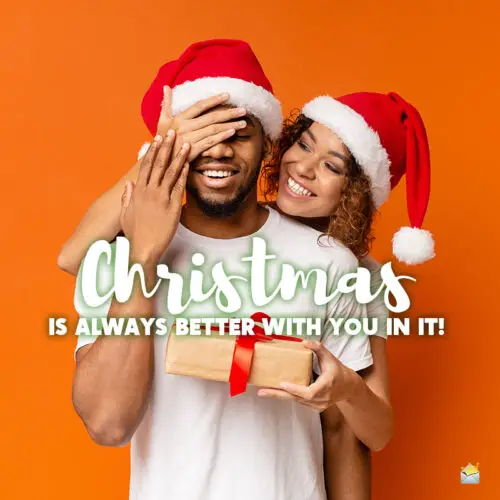 Christmas caption for couples in love.