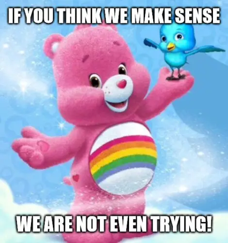 Cheer Up Meme with cute pink bear and blue bird.