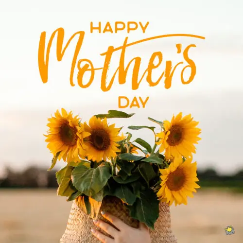 Happy Mother's day image with sunflowers.