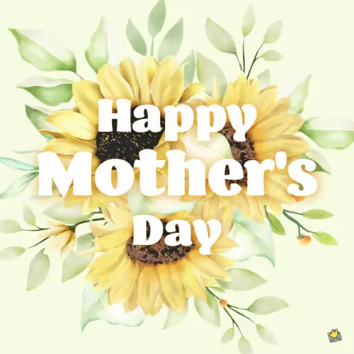 Happy Mother's day image with sunflowers.